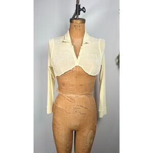 Mirror Palais Underwire Crop Top - White Corset-Inspired Bustier (XS)